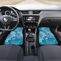 Blue Polynesia Hammerhead Shark Tattoo With Plumeria Lei Car Mats