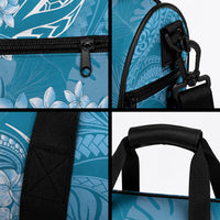 Blue Polynesia Hammerhead Shark Tattoo With Plumeria Lei Duffle Bag LT14 - Polynesian Pride