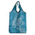 Blue Polynesia Hammerhead Shark Tattoo With Plumeria Lei Grocery Bag