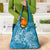 Blue Polynesia Hammerhead Shark Tattoo With Plumeria Lei Grocery Bag