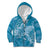 Blue Polynesia Hammerhead Shark Tattoo With Plumeria Lei Kid Hoodie
