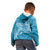 Blue Polynesia Hammerhead Shark Tattoo With Plumeria Lei Kid Hoodie