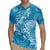 Blue Polynesia Hammerhead Shark Tattoo With Plumeria Lei Rugby Jersey