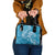 Blue Polynesia Hammerhead Shark Tattoo With Plumeria Lei Shoulder Handbag