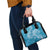 Blue Polynesia Hammerhead Shark Tattoo With Plumeria Lei Shoulder Handbag