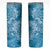 Blue Polynesia Hammerhead Shark Tattoo With Plumeria Lei Skinny Tumbler