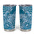 Blue Polynesia Hammerhead Shark Tattoo With Plumeria Lei Tumbler Cup