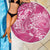 Pink Polynesia Hammerhead Shark Tattoo With Plumeria Lei Beach Blanket