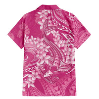 Pink Polynesia Hammerhead Shark Tattoo With Plumeria Lei Family Matching Mermaid Dress and Hawaiian Shirt LT14 - Polynesian Pride