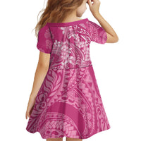 Pink Polynesia Hammerhead Shark Tattoo With Plumeria Lei Family Matching Off The Shoulder Long Sleeve Dress and Hawaiian Shirt LT14 - Polynesian Pride