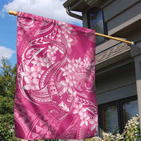 Pink Polynesia Hammerhead Shark Tattoo With Plumeria Lei Garden Flag LT14 - Polynesian Pride