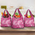 Pink Polynesia Hammerhead Shark Tattoo With Plumeria Lei Grocery Bag