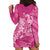 Pink Polynesia Hammerhead Shark Tattoo With Plumeria Lei Hoodie Dress
