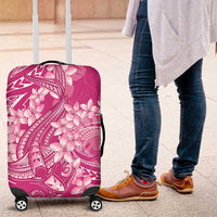 Pink Polynesia Hammerhead Shark Tattoo With Plumeria Lei Luggage Cover