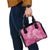 Pink Polynesia Hammerhead Shark Tattoo With Plumeria Lei Shoulder Handbag