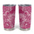 Pink Polynesia Hammerhead Shark Tattoo With Plumeria Lei Tumbler Cup