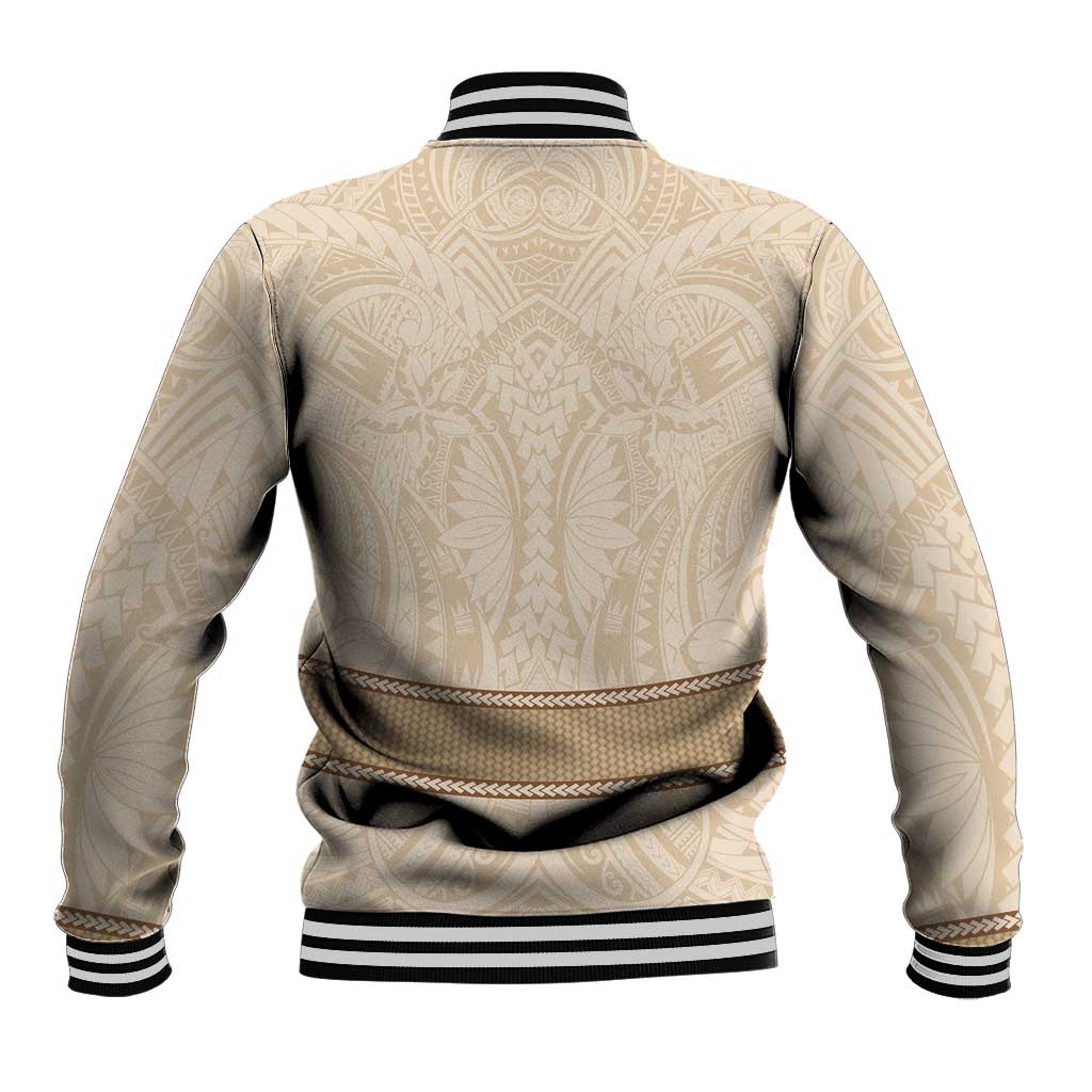 Mauri Ribaberiki Kiribati Baseball Jacket Cowrie Shells Lei Palm Leaf Weaving