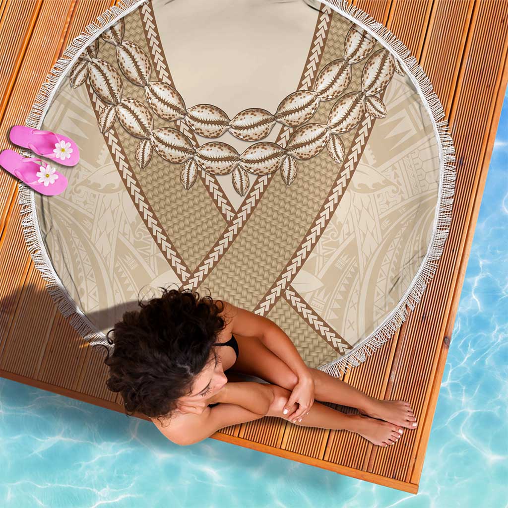 Mauri Ribaberiki Kiribati Beach Blanket Cowrie Shells Lei Palm Leaf Weaving