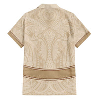 Mauri Ribaberiki Kiribati Family Matching Off Shoulder Short Dress and Hawaiian Shirt Cowrie Shells Lei Palm Leaf Weaving LT14 - Polynesian Pride