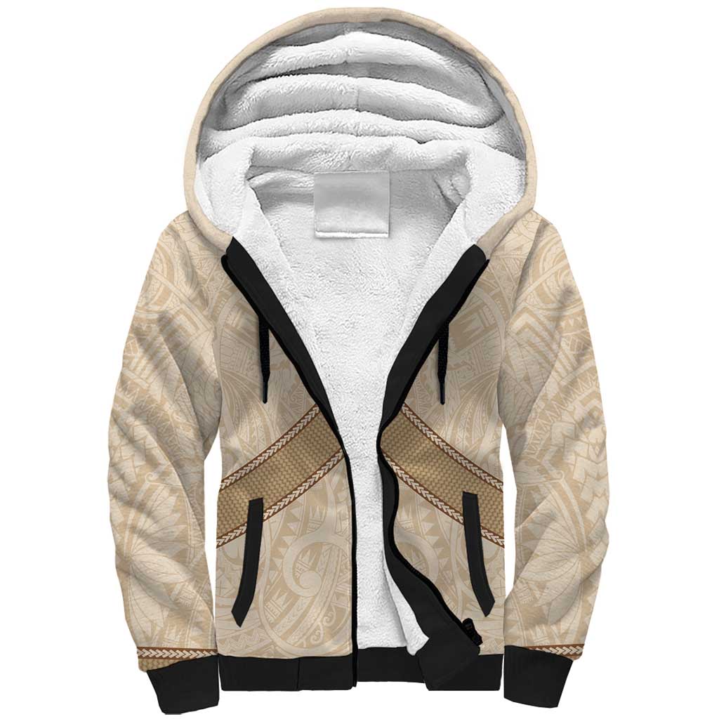 Mauri Ribaberiki Kiribati Sherpa Hoodie Cowrie Shells Lei Palm Leaf Weaving