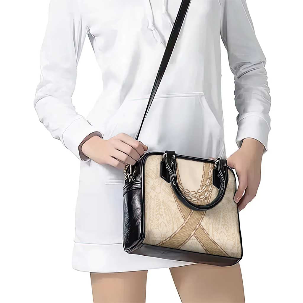 Mauri Ribaberiki Kiribati Shoulder Handbag Cowrie Shells Lei Palm Leaf Weaving