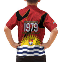 Mauri Kiribati Independence Day Family Matching Long Sleeve Bodycon Dress and Hawaiian Shirt 1979 Proud National Frigatebird LT14 - Polynesian Pride