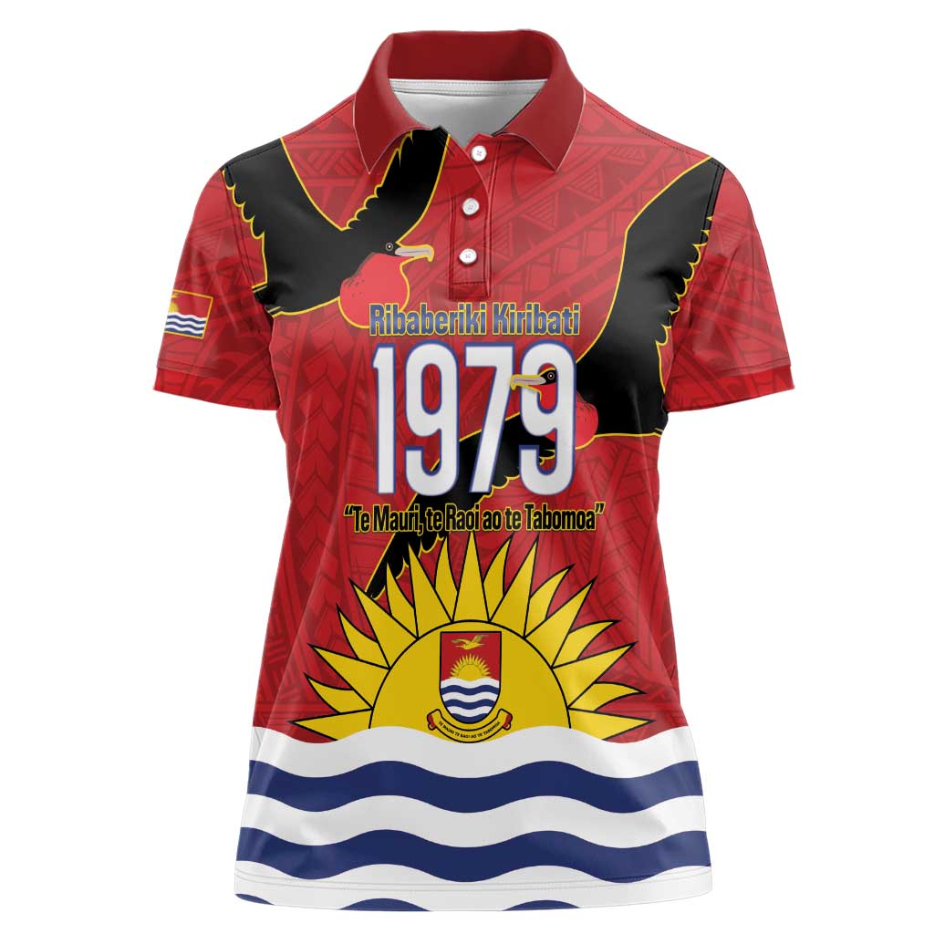 Mauri Kiribati Independence Day Women Polo Shirt 1979 Proud National Frigatebird