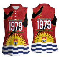 Mauri Kiribati Independence Day Women Sleeveless Polo Shirt 1979 Proud National Frigatebird LT14 - Polynesian Pride