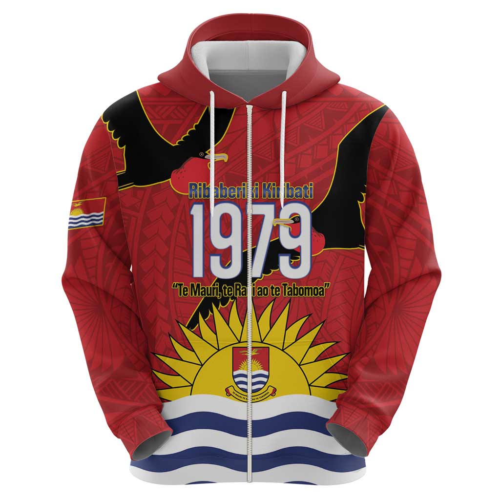 Mauri Kiribati Independence Day Zip Hoodie 1979 Proud National Frigatebird
