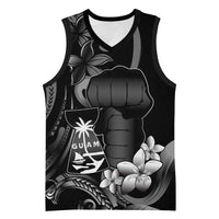 Black Hafa Adai Guam Basketball Jersey Chamorro Latte Stone Hand With Plumeria LT14 Unisex Black - Polynesian Pride