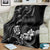 Black Hafa Adai Guam Blanket Chamorro Latte Stone Hand With Plumeria