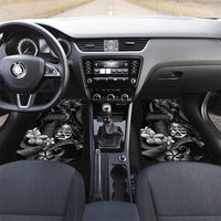 Black Hafa Adai Guam Car Mats Chamorro Latte Stone Hand With Plumeria