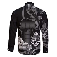 Black Hafa Adai Guam Family Matching Tank Maxi Dress and Hawaiian Shirt Chamorro Latte Stone Hand With Plumeria LT14 - Polynesian Pride