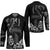 Black Hafa Adai Guam Hockey Jersey Chamorro Latte Stone Hand With Plumeria - Polynesian Pride