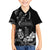 Black Hafa Adai Guam Kid Hawaiian Shirt Chamorro Latte Stone Hand With Plumeria