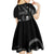 Black Hafa Adai Guam Kid Short Sleeve Dress Chamorro Latte Stone Hand With Plumeria