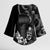 Black Hafa Adai Guam Kimono Sleeve Blouse Chamorro Latte Stone Hand With Plumeria - Polynesian Pride