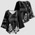 Black Hafa Adai Guam Kimono Sleeve Blouse Chamorro Latte Stone Hand With Plumeria - Polynesian Pride