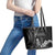 Black Hafa Adai Guam Leather Tote Bag Chamorro Latte Stone Hand With Plumeria