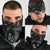 Black Hafa Adai Guam Neck Gaiter Chamorro Latte Stone Hand With Plumeria - Polynesian Pride