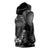 Black Hafa Adai Guam Sleeveless Hoodie Chamorro Latte Stone Hand With Plumeria - Polynesian Pride