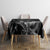 Black Hafa Adai Guam Tablecloth Chamorro Latte Stone Hand With Plumeria