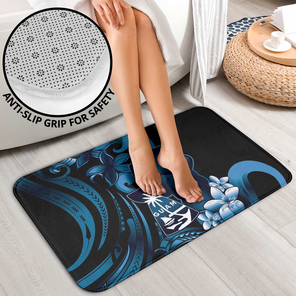 Blue Hafa Adai Guam Bathroom Set Chamorro Latte Stone Hand With Plumeria - Polynesian Pride