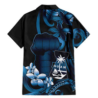 Blue Hafa Adai Guam Family Matching Mermaid Dress and Hawaiian Shirt Chamorro Latte Stone Hand With Plumeria LT14 - Polynesian Pride