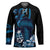 Blue Hafa Adai Guam Hockey Jersey Chamorro Latte Stone Hand With Plumeria - Polynesian Pride