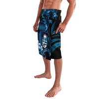 Blue Hafa Adai Guam Lavalava Chamorro Latte Stone Hand With Plumeria