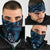Blue Hafa Adai Guam Neck Gaiter Chamorro Latte Stone Hand With Plumeria - Polynesian Pride