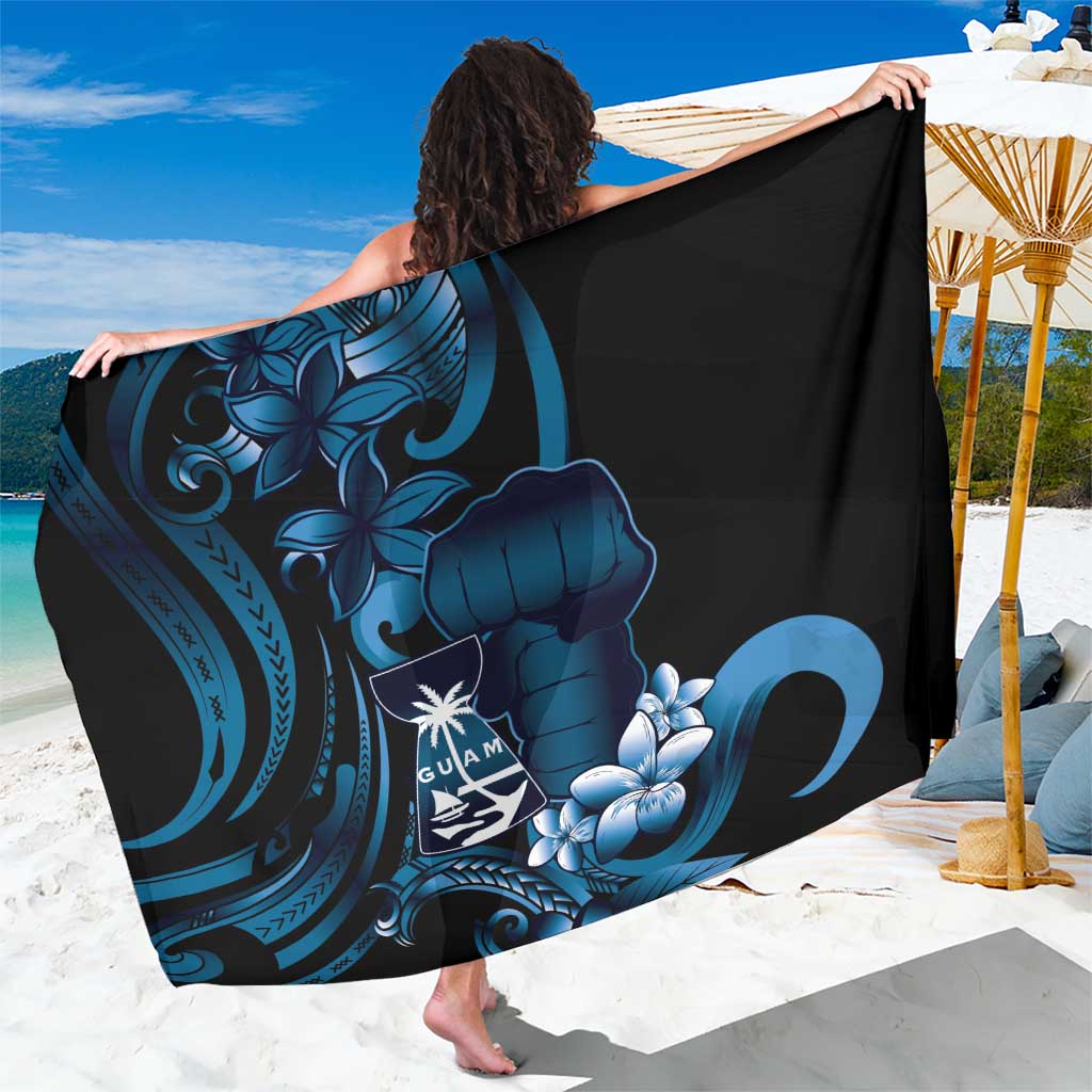 Blue Hafa Adai Guam Sarong Chamorro Latte Stone Hand With Plumeria