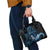 Blue Hafa Adai Guam Shoulder Handbag Chamorro Latte Stone Hand With Plumeria