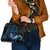 Blue Hafa Adai Guam Shoulder Handbag Chamorro Latte Stone Hand With Plumeria